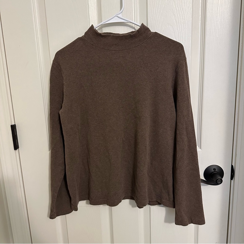 Brown Mock Neck Sweater
